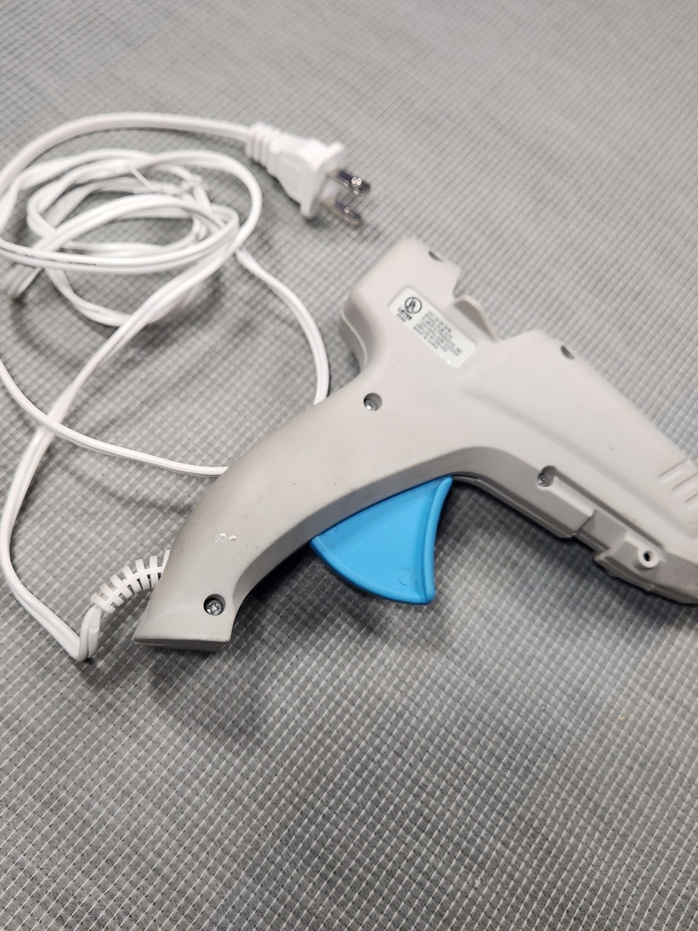 Light Gray Hot Glue Gun with Blue Trigger
